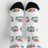 Chonky Pansexual Frog Pride Socks | Cute Pan Pride ソックス (上部)