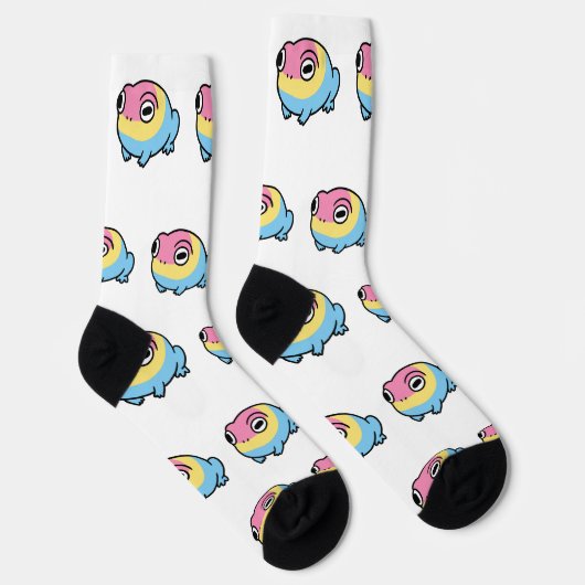 Chonky Pansexual Frog Pride Socks | Cute Pan Pride ソックス (右)
