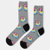 Chonky Pansexual Frog Pride Socks | Cute Pan Pride ソックス (左)