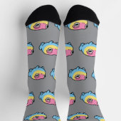 Chonky Pansexual Frog Pride Socks | Cute Pan Pride ソックス (上部)