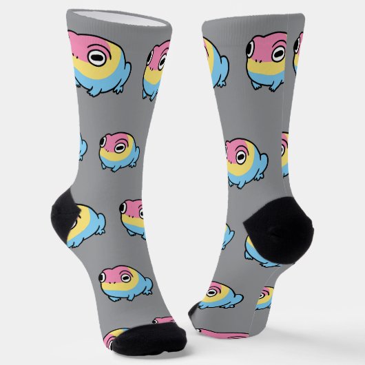 Chonky Pansexual Frog Pride Socks | Cute Pan Pride ソックス (傾斜あり)