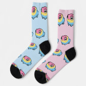 Chonky Pansexual Frog Pride Socks | Cute Pan Pride ソックス (左)