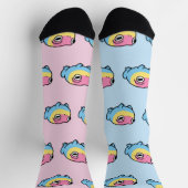 Chonky Pansexual Frog Pride Socks | Cute Pan Pride ソックス (上部)