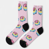 Chonky Pansexual Frog Pride Socks | Cute Pan Pride ソックス (左)