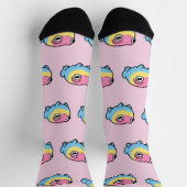 Chonky Pansexual Frog Pride Socks | Cute Pan Pride ソックス (上部)