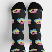 Chonky Pansexual Frog Pride Socks | Cute Pan Pride ソックス (上部)