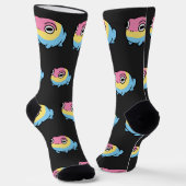 Chonky Pansexual Frog Pride Socks | Cute Pan Pride ソックス (傾斜あり)