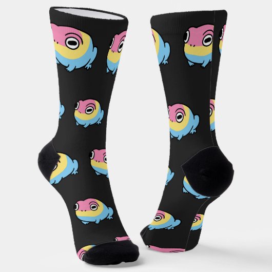 Chonky Pansexual Frog Pride Socks | Cute Pan Pride ソックス (傾斜あり)