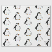Chonky Penguin Adorable Whimsical Pattern Gift ラッピングペーパー (フラット)