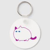 Chonky White Cat Keychain キーホルダー (正面)