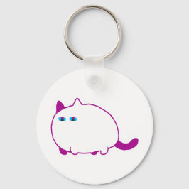 Chonky White Cat Keychain キーホルダー