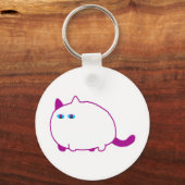Chonky White Cat Keychain キーホルダー (正面)