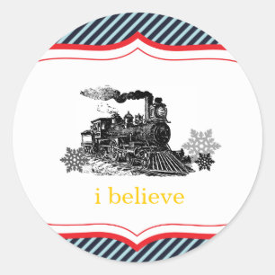 chooのchooの列車の誕生日の男の子の冬のクリスマス ラウンドシール