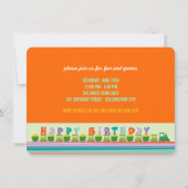 Choo Chooのハッピーバースデーの列車の第1誕生会 招待状 (裏面)