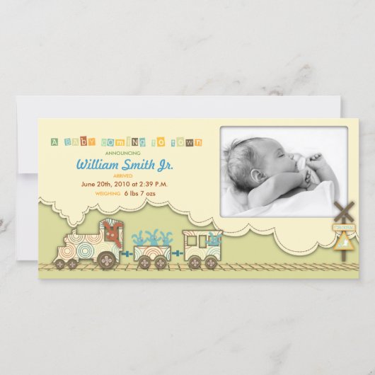 Choo Chooの列車の写真カード 案内状 (正面)