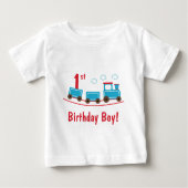 Choo Chooの列車の誕生日のワイシャツ ベビーTシャツ (正面)