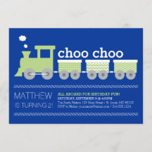 Choo Chooの列車の誕生日の招待状