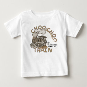 Choo-Chooの列車のTシャツおよびギフト ベビーTシャツ
