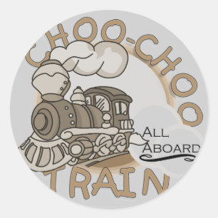Choo-Chooの列車のTシャツおよびギフト ラウンドシール