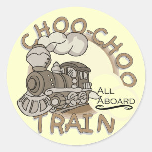 Choo-Chooの列車のTシャツおよびギフト ラウンドシール