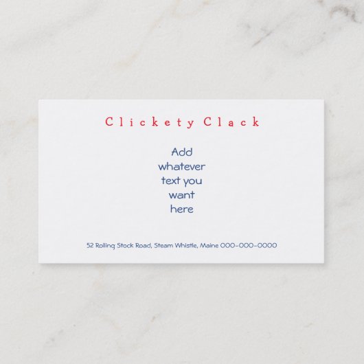 Choo Chooの列車 名刺 (裏面)