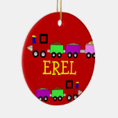 Choo Chooの列車-子供のパーソナライズなオーナメント セラミックオーナメント (右)