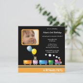 Choo Chooの列車-誕生日のパーティの招待状 招待状 (スタンド正面)