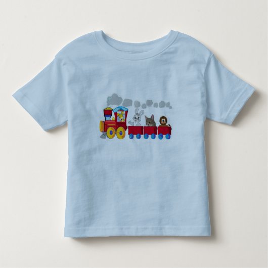Choo-Chooの動物の列車 トドラーTシャツ (正面)