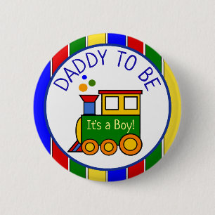 Choo Chooトレインベビーシャワーパパになる 缶バッジ