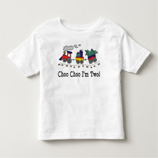 Choo Choo私は2つの誕生日のTシャツです トドラーTシャツ