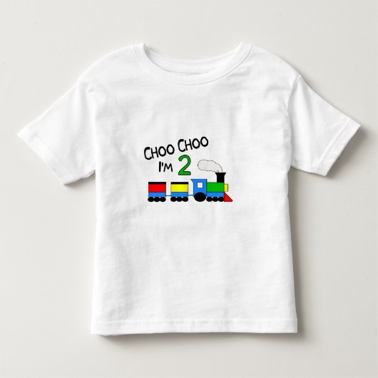 Choo Choo私は2才です!  列車を使って トドラーTシャツ (正面)