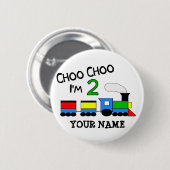 Choo Choo私は2才です! 列車を使って 缶バッジ (正面&裏面)