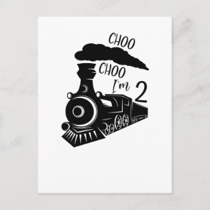 Choo Choo私は2歳、2歳の誕生日、トレインボーイ ポストカード