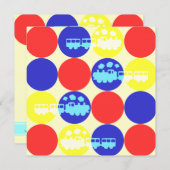 Choo Choo Dots Birthday Partyの招待 招待状 (正面/裏面)