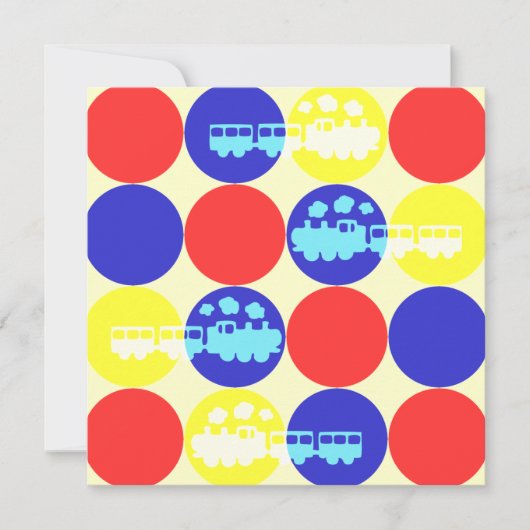 Choo Choo Dots Birthday Partyの招待 招待状 (正面)