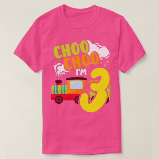 Choo Choo Im 3かわいい列車恋人の鉄道第3誕生 Tシャツ (デザイン正面)
