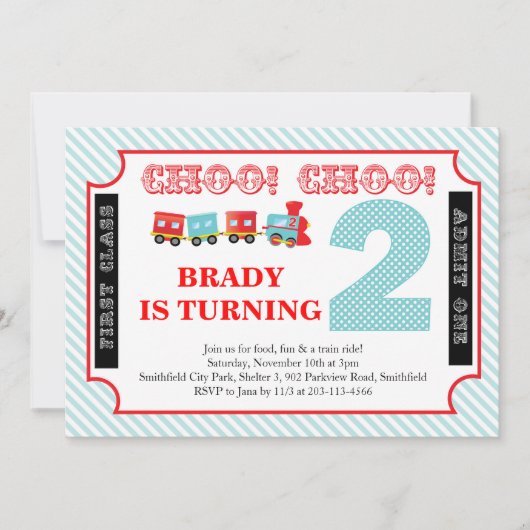 Choo Choo Look Who's 2 -パーティの招待状 招待状 (正面)