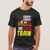 Choo Choo The Love Train Valentines Day Cute Heart Tシャツ (正面)