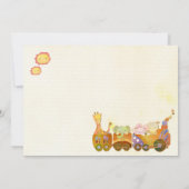 Choo Choo Trainベビーガールフォト誕生 案内状 (裏面)