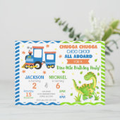 Choo Choo Train & Dinosaur Joint Birthday 招待状 (スタンド正面)