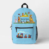 Choo Choo Train Loco Motive Blue children 6 プリントバックパック (正面)