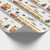 Choo Choo Train Pattern Little Kid ラッピングペーパー (角)