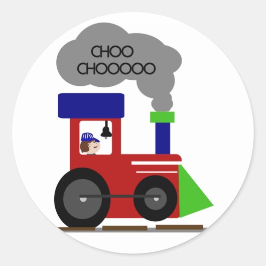 Choo Choo Train Tシャツとギフト ラウンドシール (正面)