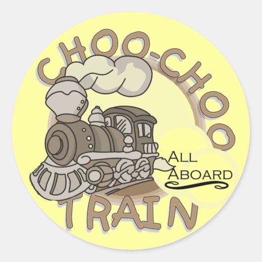 Choo Choo Train Tシャツとギフト ラウンドシール (正面)