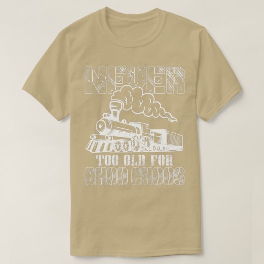 Choo Choosの電車のシャツには決して歳を取らない Tシャツ (デザイン正面)