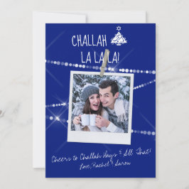 Choose カスタム Color Photo Christmukkah Card in Blue
