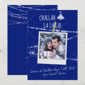 Choose カスタム Color Photo Christmukkah Card in Blue (正面/裏面)