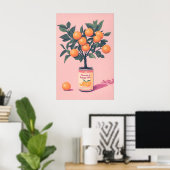 Choose a Happy Life Art Print, Motivational Orange ポスター (ホームオフィス)