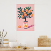 Choose a Happy Life Art Print, Motivational Orange ポスター (キッチン)