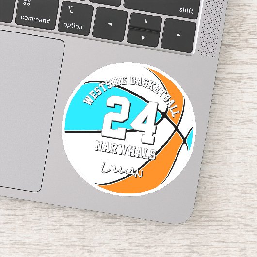 choose ANY team colors athlete name basketball シール (詳細)